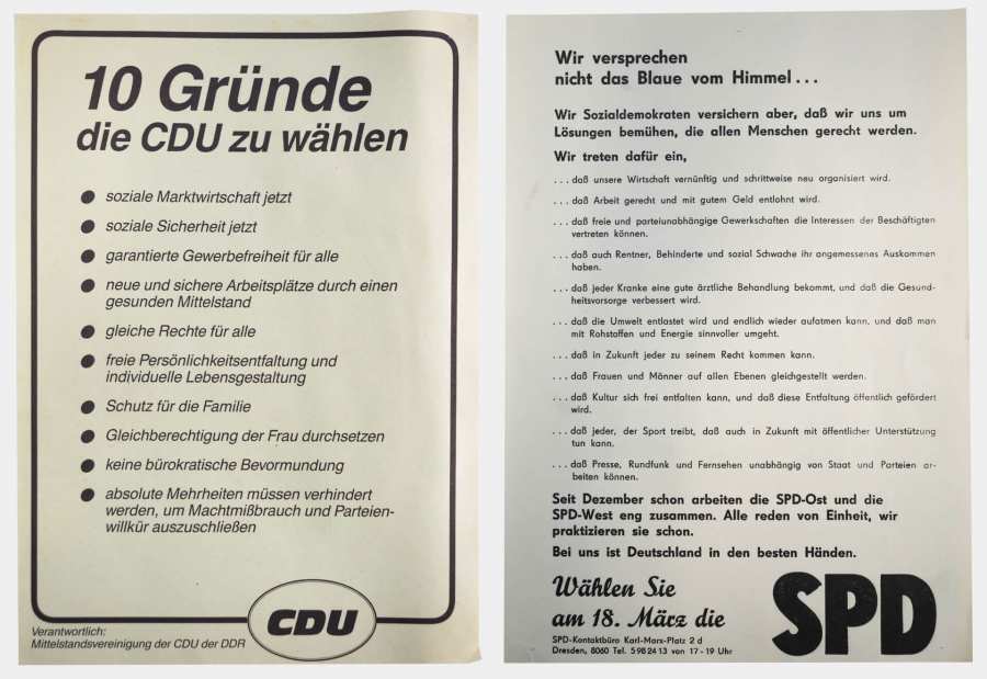 Walhwerbung der CDU und SPD zur Wahl am 18. März 1990 in der DDR