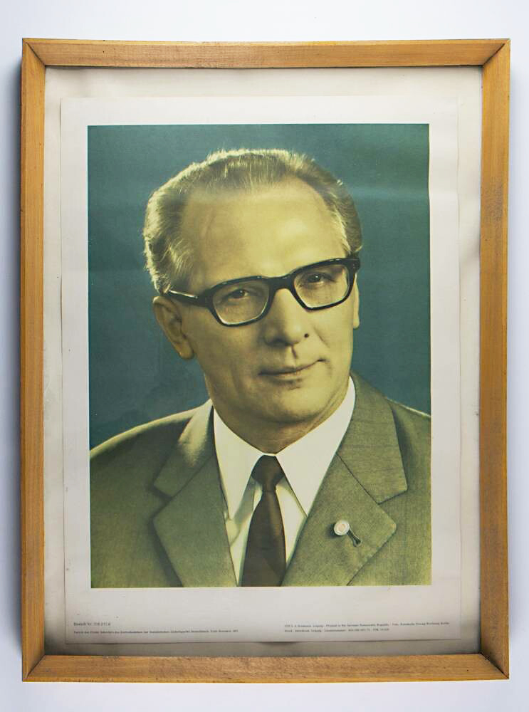 framed portrait Erich Honecker 