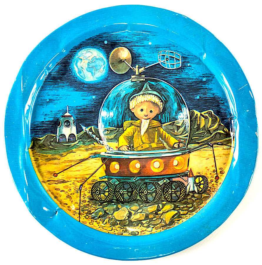 Tin Plate »Sandman in the Moon Car«