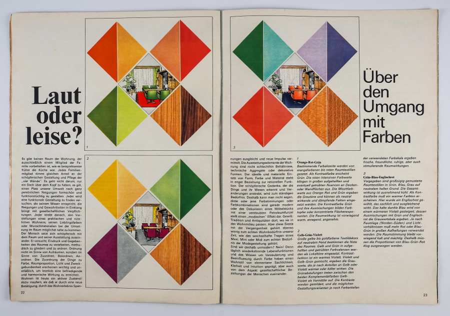 Magazine »Kultur im Heim« – special issue »Wohnideen für den Altbau«, around 1973, Verlag die Wirtschaft Berlinp, p. 22/23