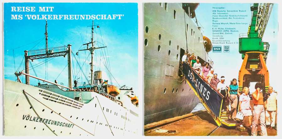 Brochure »Voyage with MS 'Völkerfreundschaft'« - front and back illustration