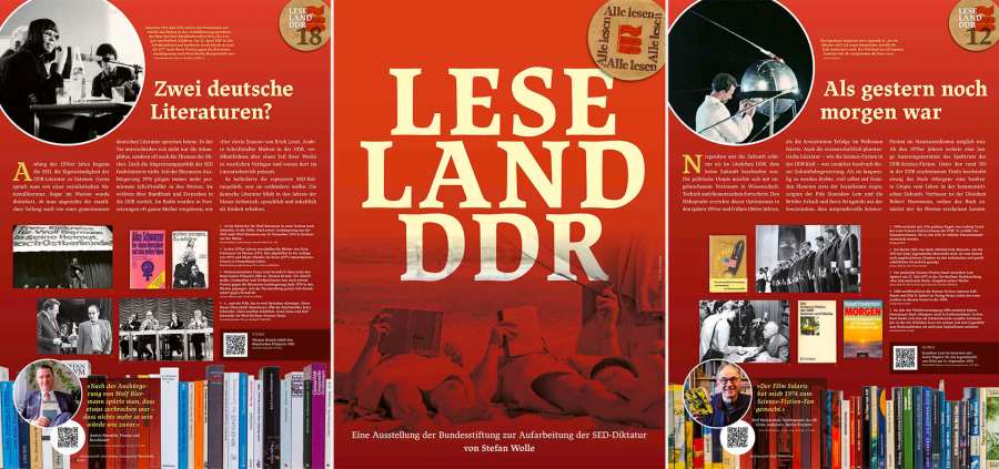 Collage exhibition posters »Leseland DDR«