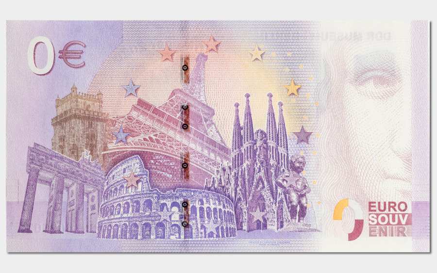 Back 0-Euro souvenir banknote X. World Festival