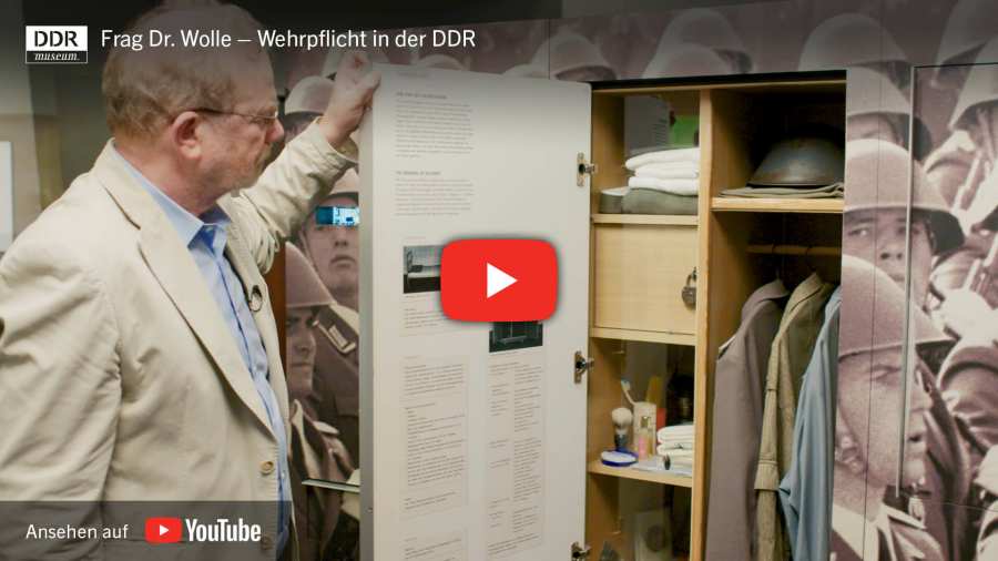 YouTube thumbnail for the video »Ask Dr Wolle – Conscription in the GDR«