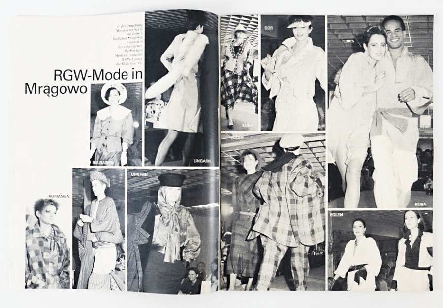 Doppelseite in schwarz/weiß der DDR-Modezeitschrift »Sibylle«, Ausgabe 3/1986