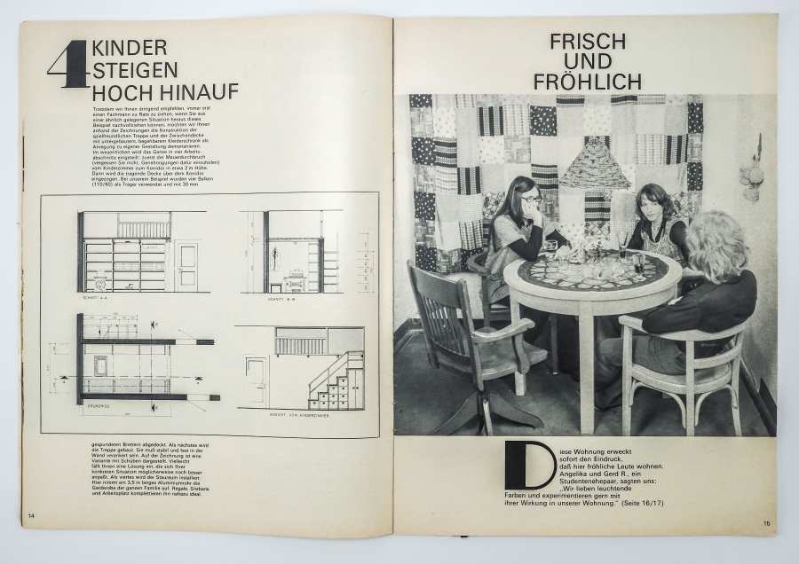 Magazine »Wohnen im Altbau«, 1975, Verlag für die Frau Leipzig Berlin, p. 14/15