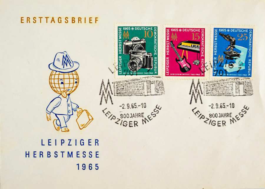 Envelope »Leipzig Autumn Fair 1965« with fair figure