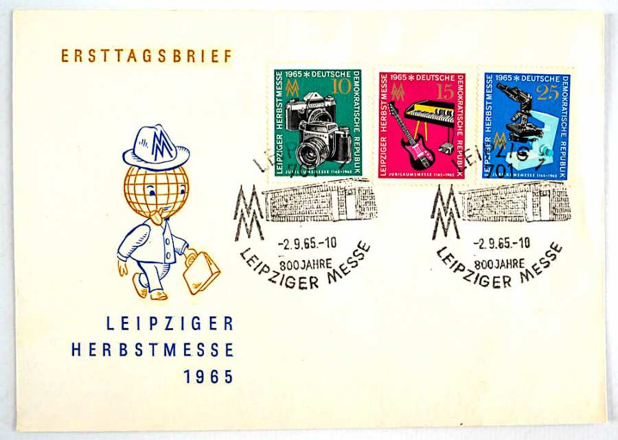 Briefumschlag »Leipziger Herbstmesse 1965« mit Messemännchen