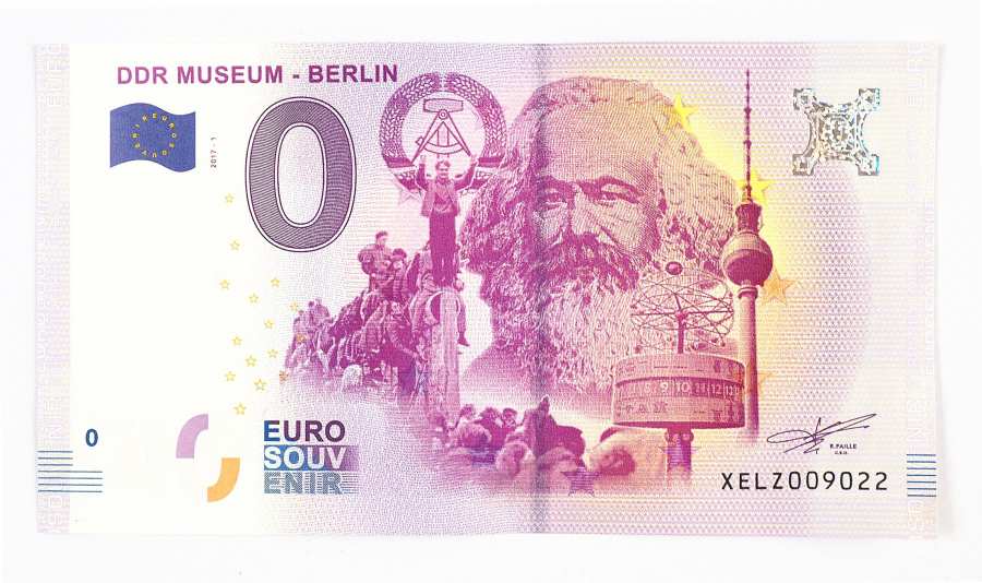 Null-Euro-Schein aus dem DDR Museum