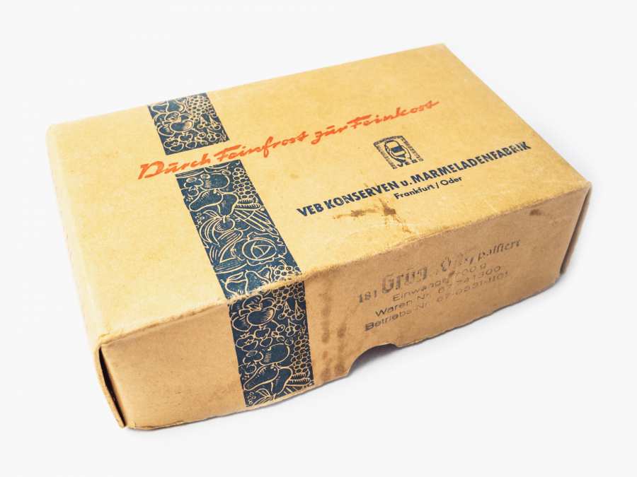Pappkarton-Verpackung Gefriergemüse aus DDR-Zeiten