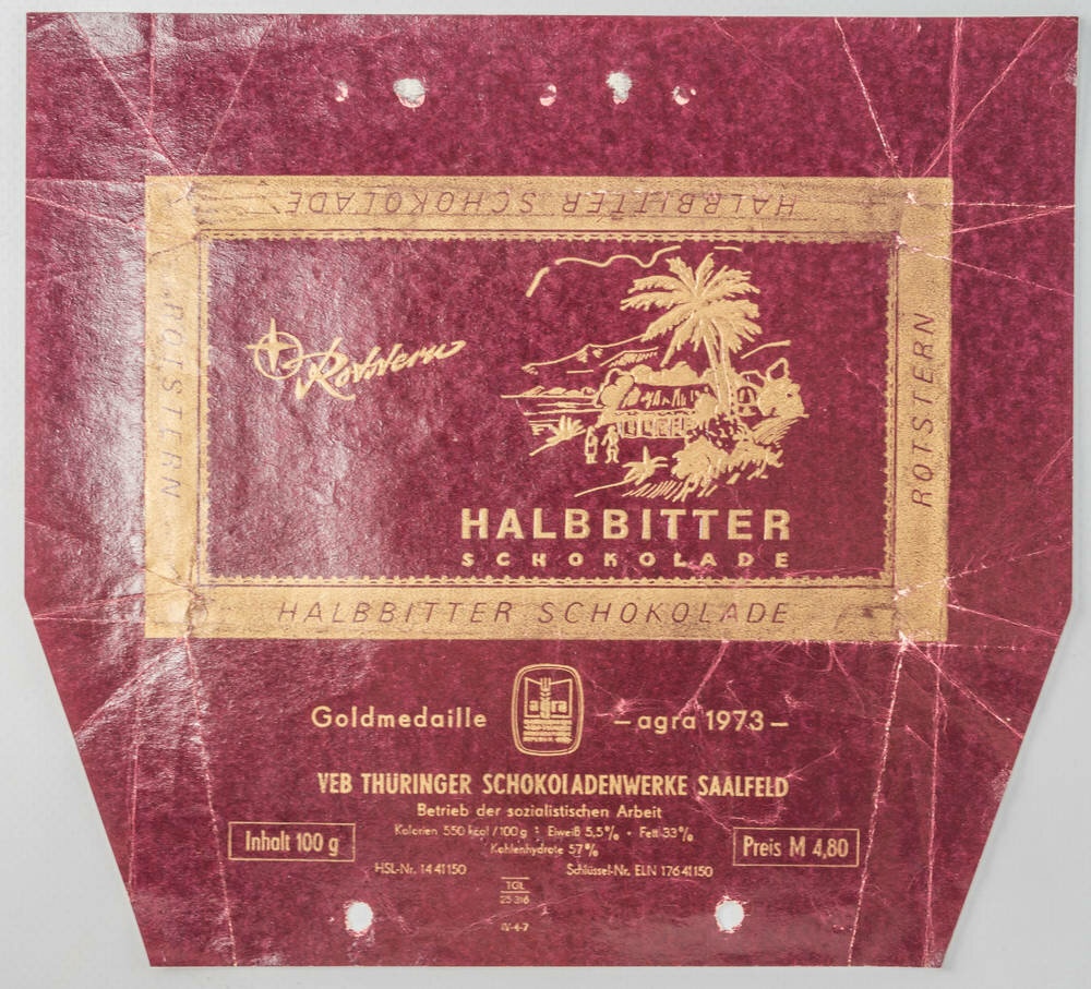 DDR Schokoladenpapier Verpackung Schokolade Rotstern Konsum Kaufhalle HO 2