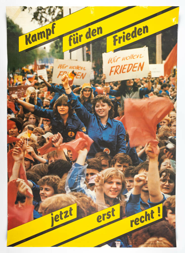 Poster DDR FDJ Kämpft für den Frieden / Plakat DIN A2 Sozialismus Antifa 